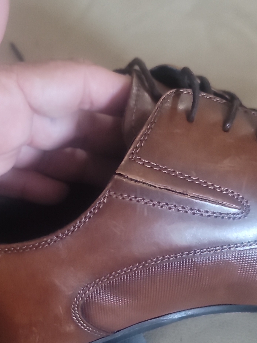Aldo Brown Leather Derby Lace-Up Shoes - Picture 4 of 8